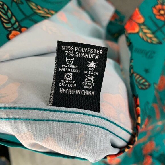 Dixxon Shirt Mens XL Stay Gold Party Floral Print AOP Short Sleeve Button Up - Picture 6 of 8